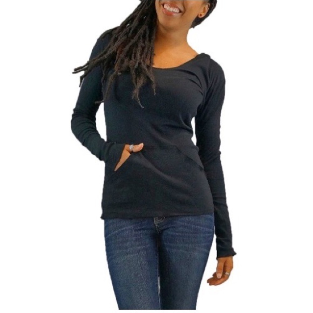Organic Raw Rib Hoodie | Black